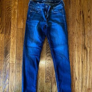 AE Dark Wash Super Stretch Skinny Jeans